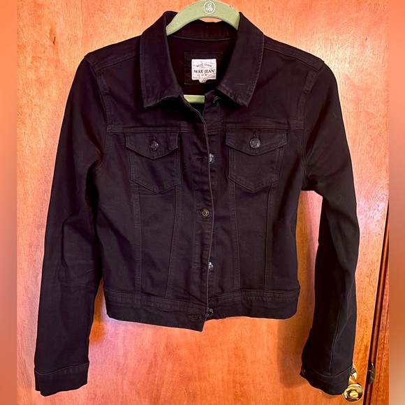 Wax Jean black denim jean jacket size M - Picture 1 of 5